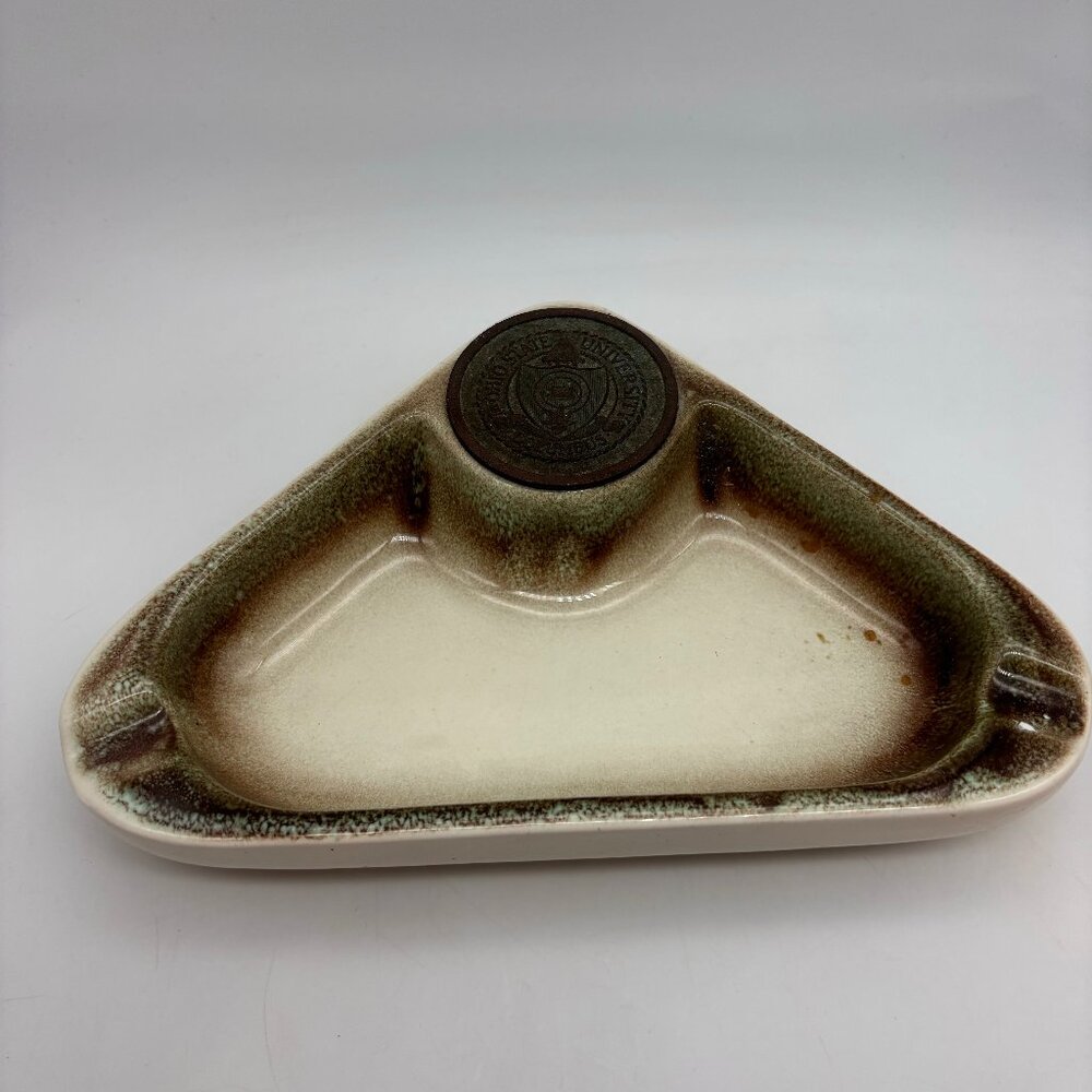 Vintage Ohio State University Columbus Ceramic Unique Retro Ashtray